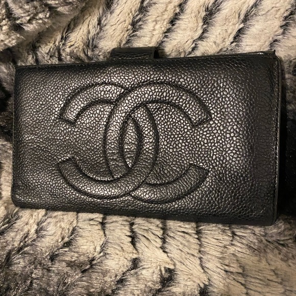 Chanel Caviar Black Long Wallet